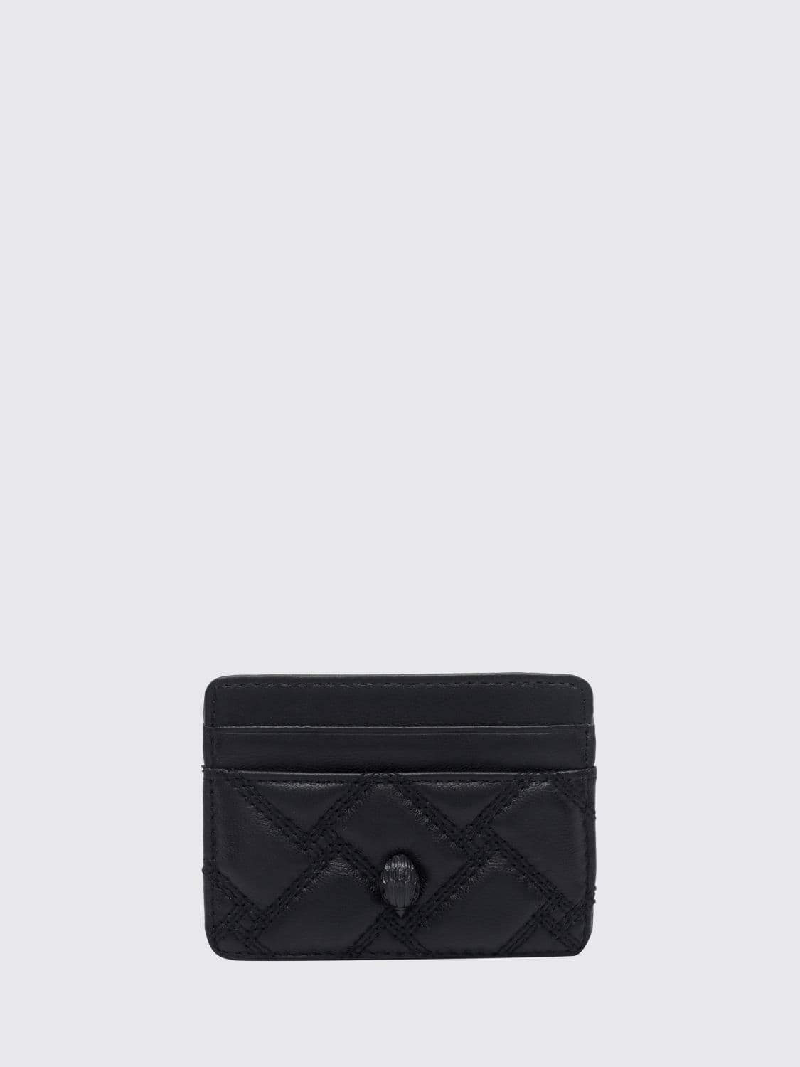 Kurt Geiger London Black Lambskin Card Holder with Quilted Design · OS
