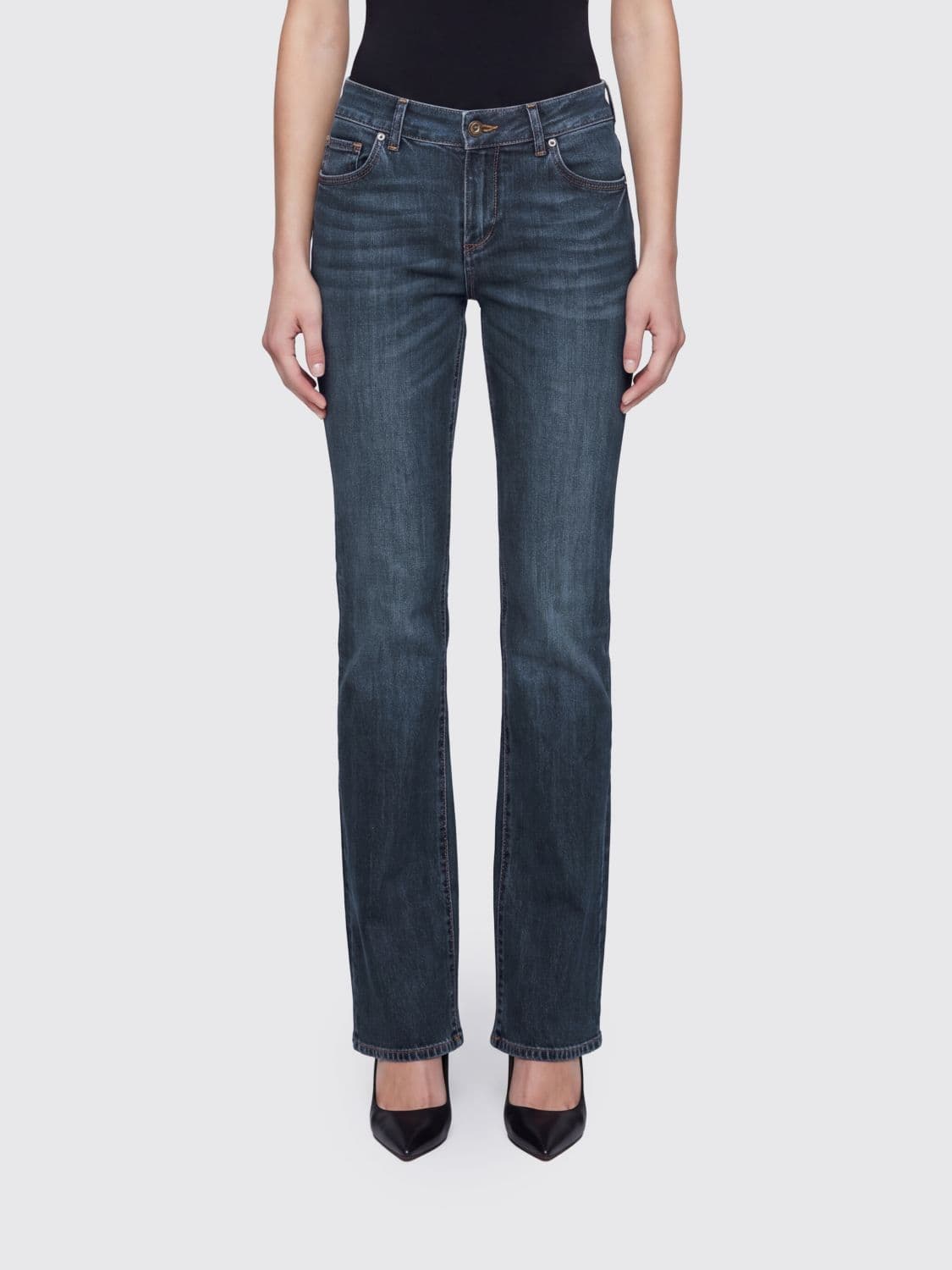 Liu Jo Mid-Rise Skinny Stretch Denim Jeans with Ruched Details