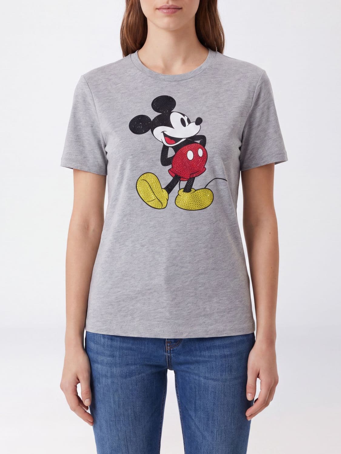 Liu Jo Cotton T-Shirt with Contrast Disney Print