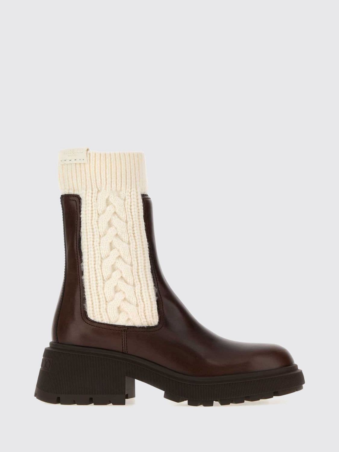 Jimmy Choo Tamia Bicolour Leather Chelsea Boots with a Chunky Lug Sole