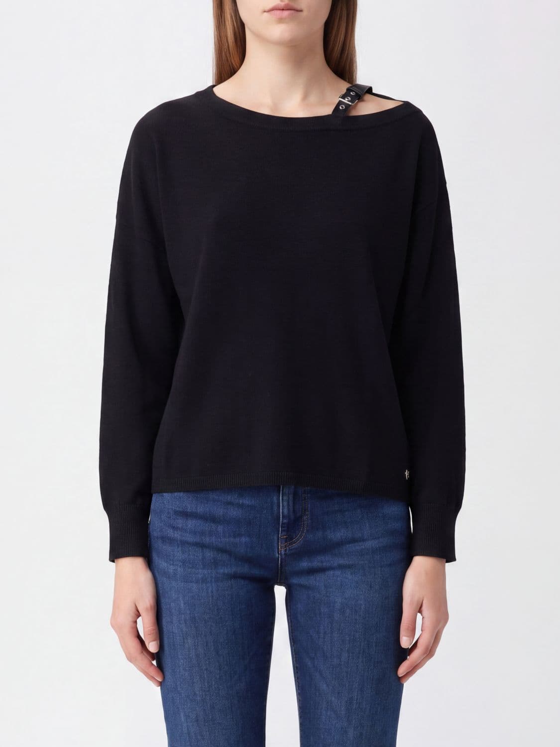 Liu Jo Asymmetrical Cut-Out Jumper in Wool and Cashmere Blend