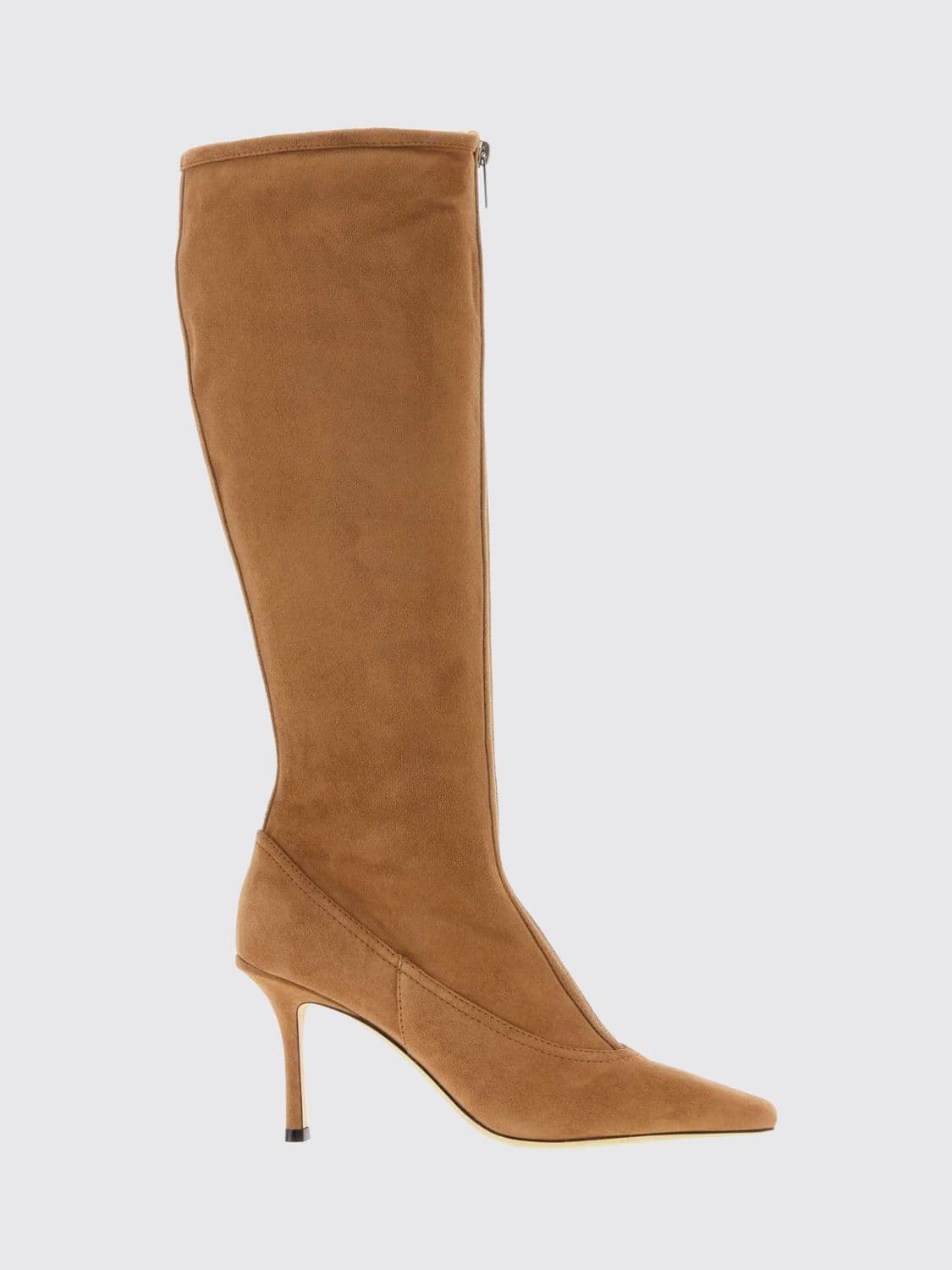 Jimmy Choo Jozi Monogram Suede Knee-High Boots with a Stiletto Heel
