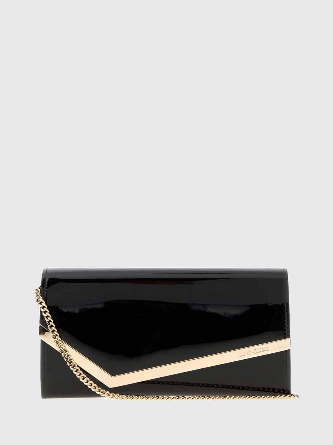 Jimmy Choo Emmie Patent Leather Mini Handbag with Chain Strap · OS