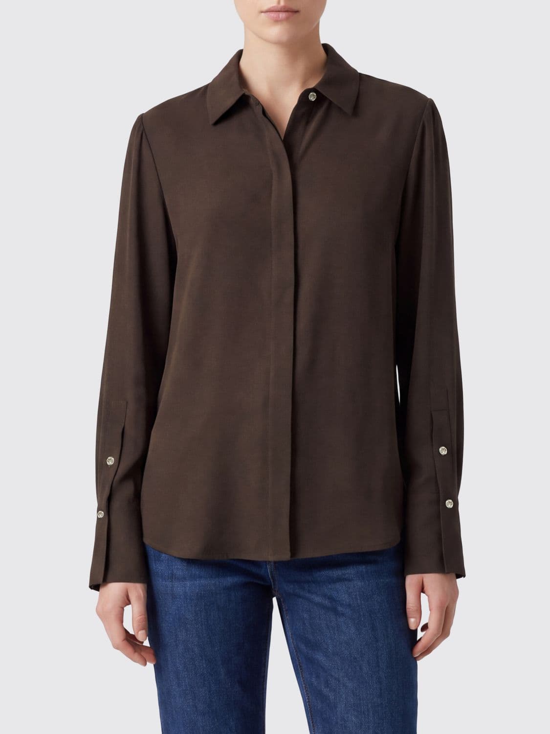 Liu Jo Long-Sleeved Viscose Shirt with French Collar