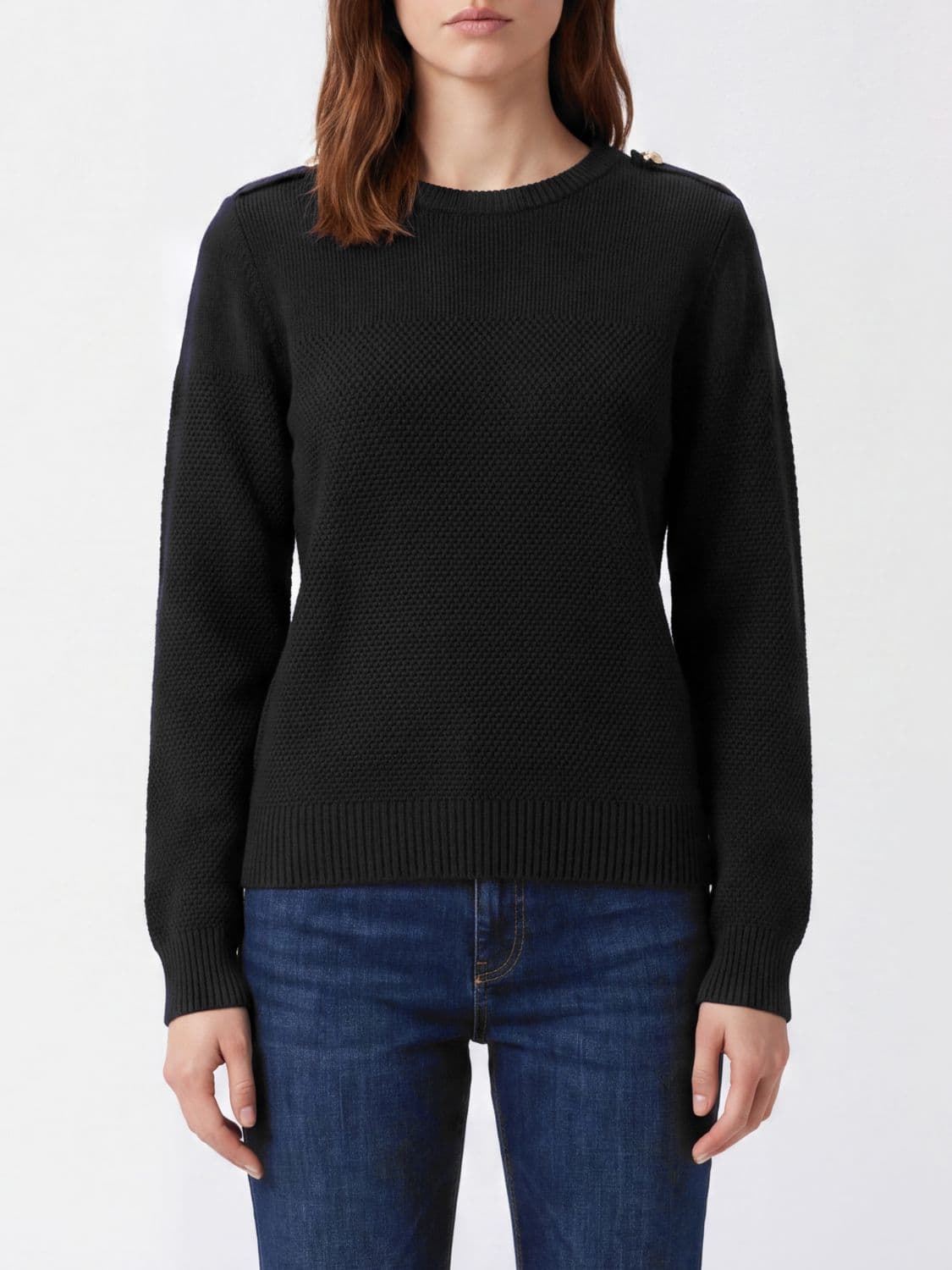Liu Jo Viscose Blend Jumper with Back Monogram and Buttons