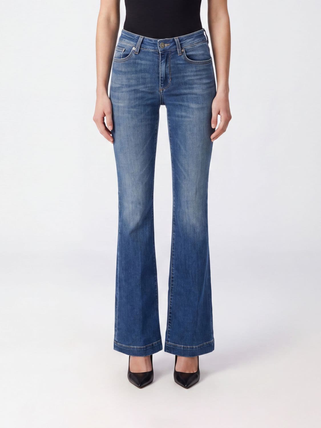 Liu Jo High-Waisted Flared Jeans in Stretch Cotton Denim