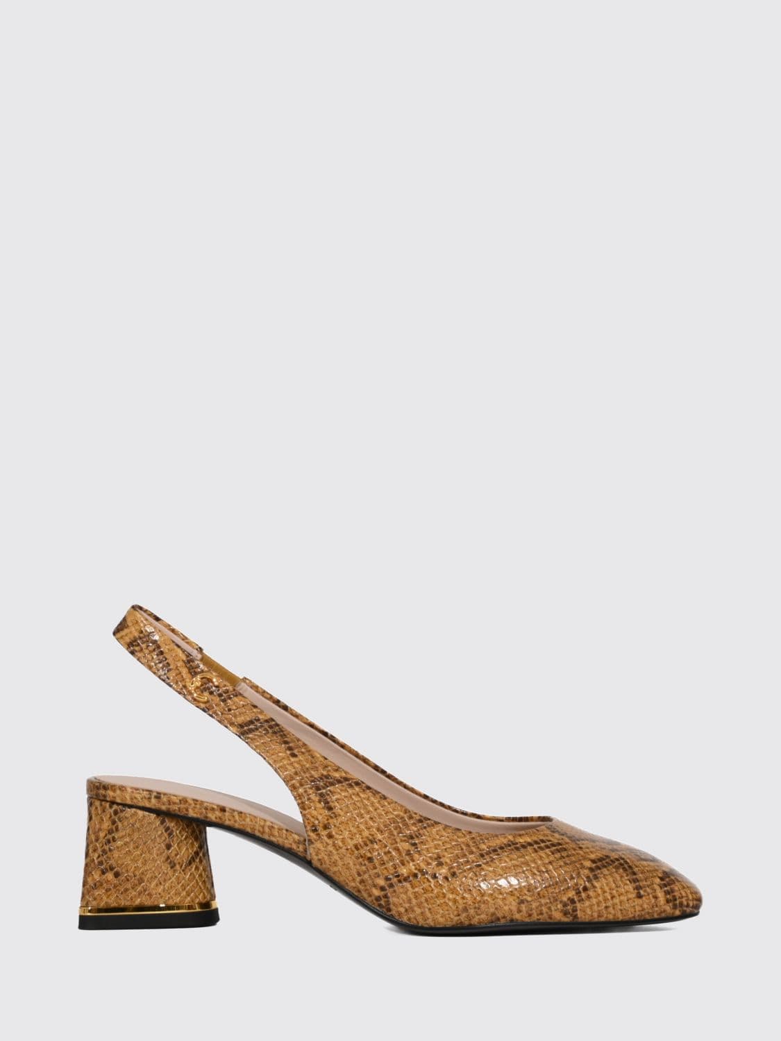 Coccinelle Python-Print Leather Slingbacks with a Medium Heel