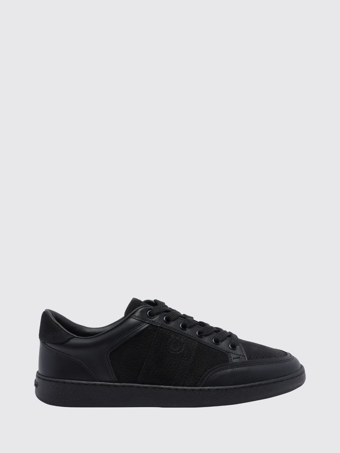 Ferragamo Gancini Low-Top Sneakers in Calfskin and Nubuck Leather