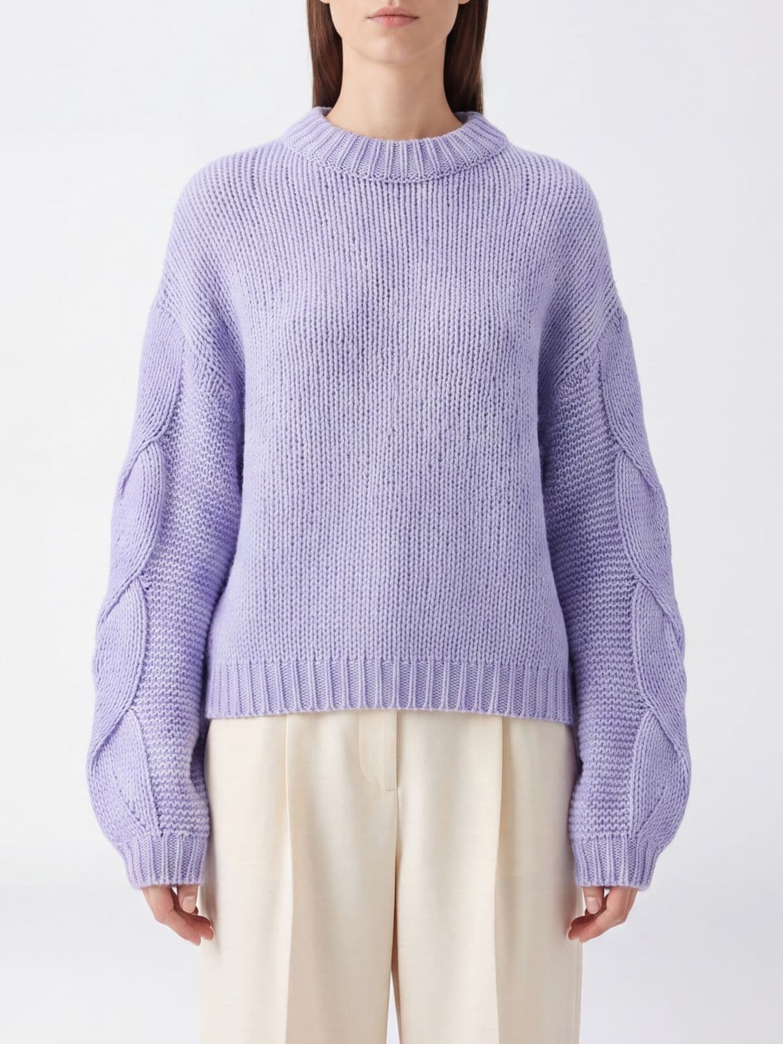 Lisa Yang Relaxed Fit Pure Cashmere Crewneck Jumper with Dropped Shoulders
