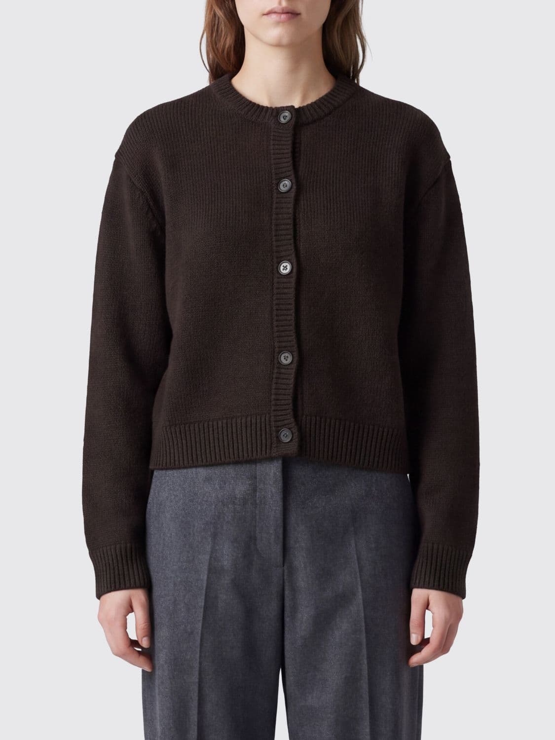 Lisa Yang Pure Cashmere Crewneck Cardigan with Button Closure