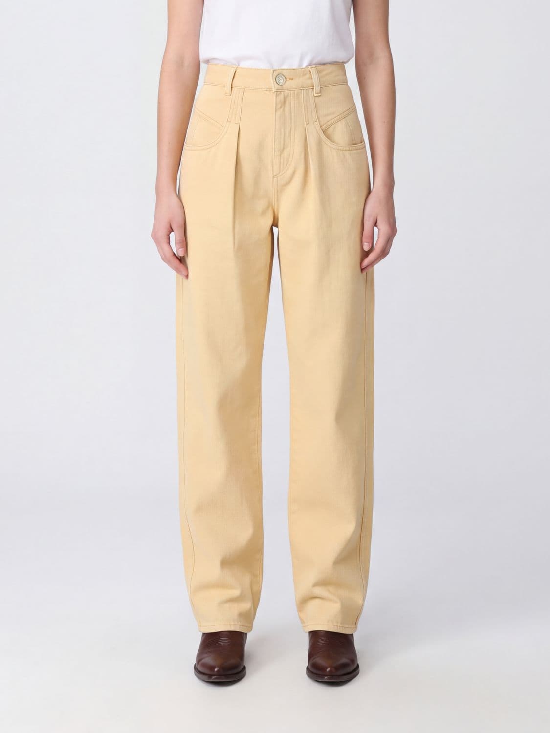 Isabel Marant Lisha High-Waisted Wide-Leg Cotton Denim Jeans