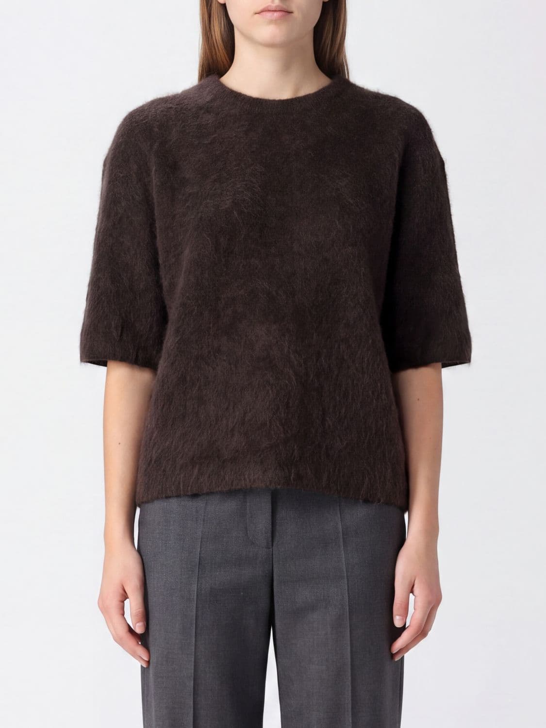 Lisa Yang Short-Sleeved Pure Cashmere Crewneck Jumper