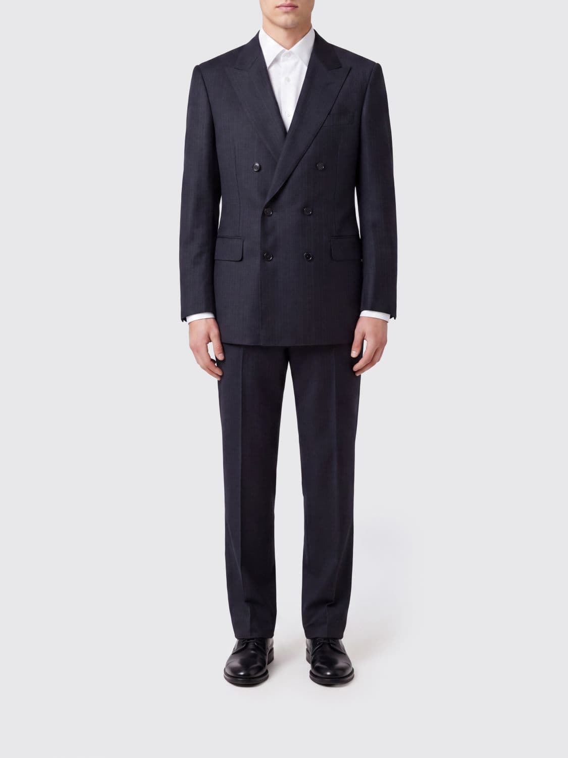 Tom Ford Double-Breasted Pure Wool Suit with Peak Lapels
