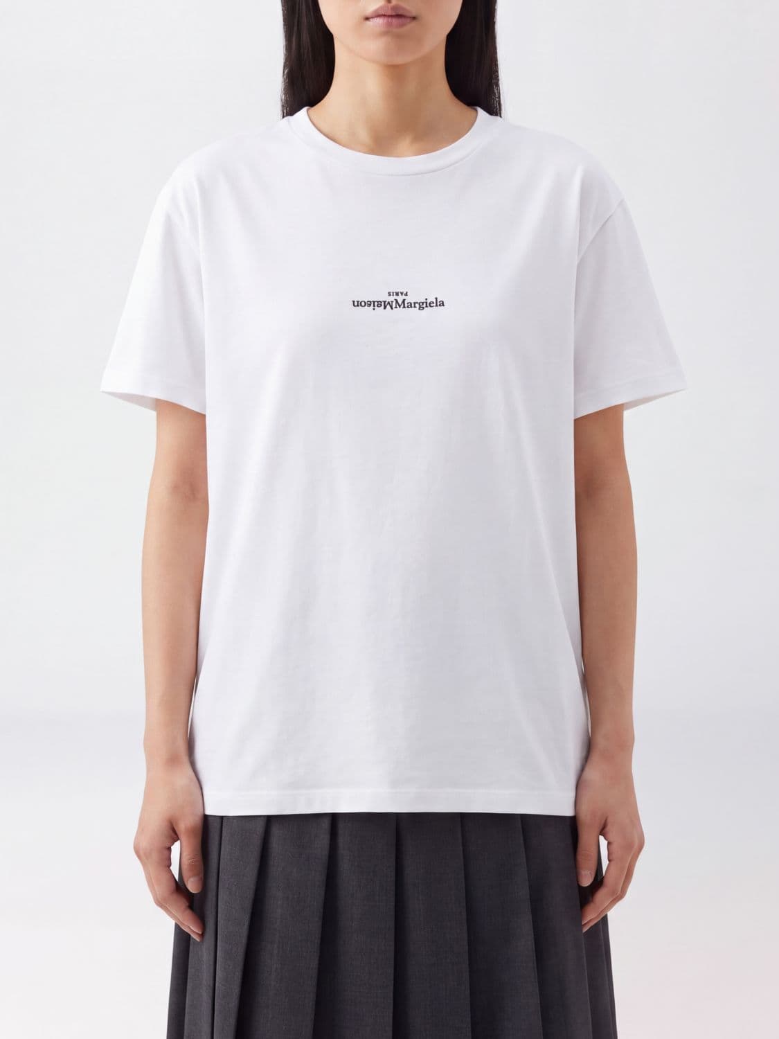 Maison Margiela Cotton T-Shirt with Dropped Shoulders and Embroidered Logo