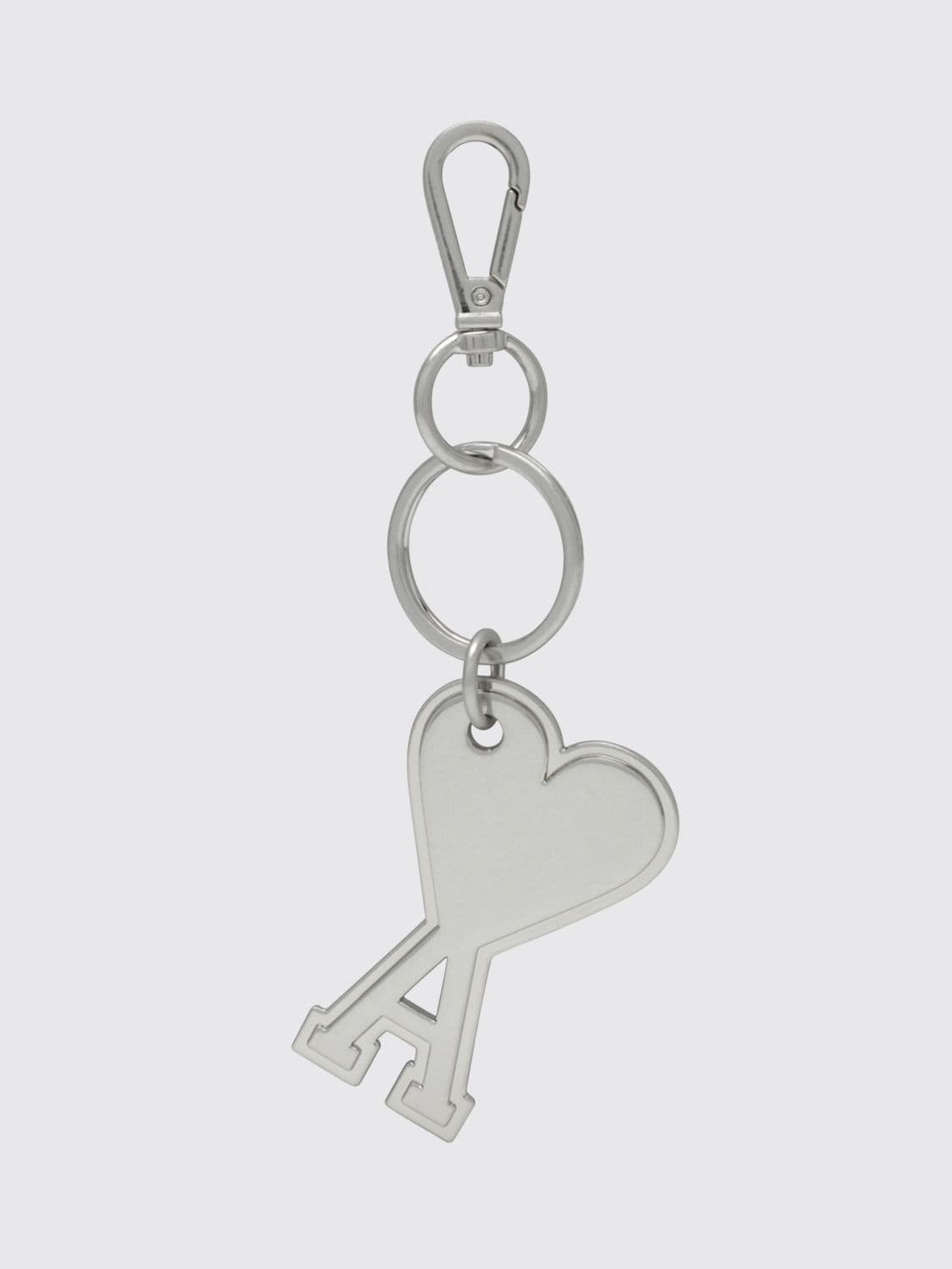 Ami Paris Metal Keychain with Monogram and Snap Hook · OS