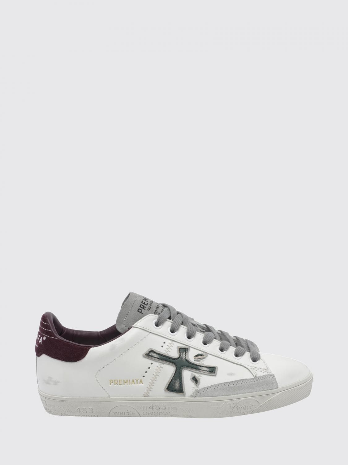 Premiata Steven Distressed-Effect Calf Leather Trainers