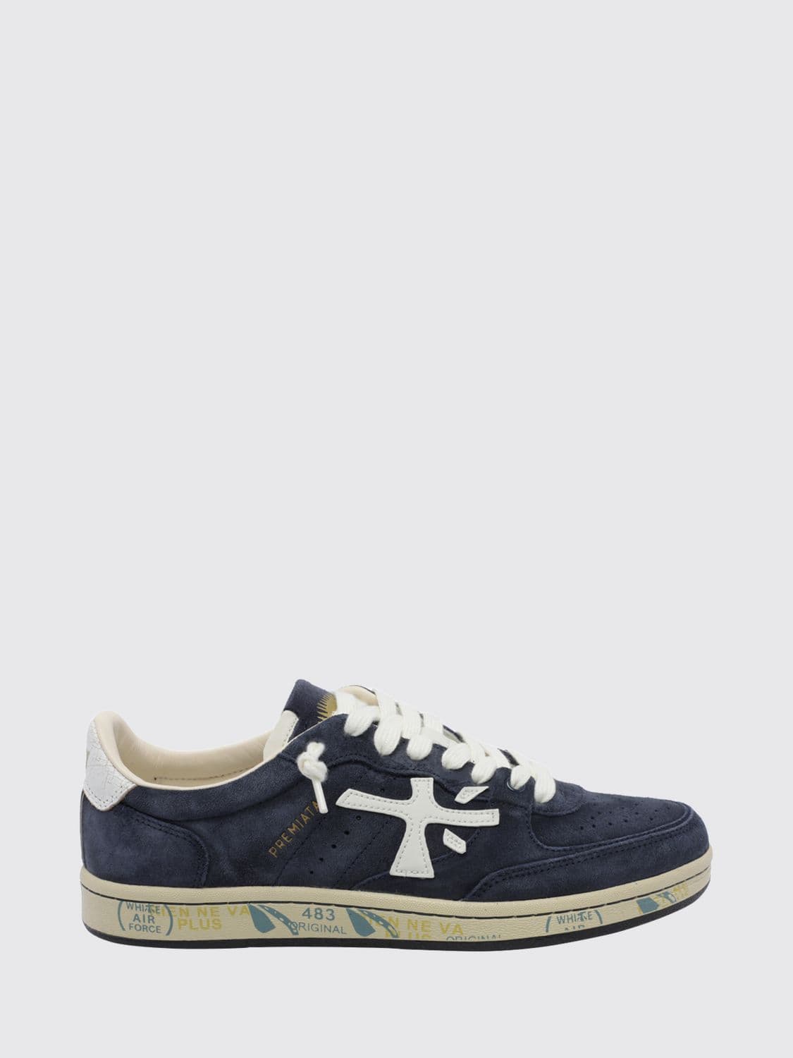 Premiata Clay Suede Trainers with Perforated Toe