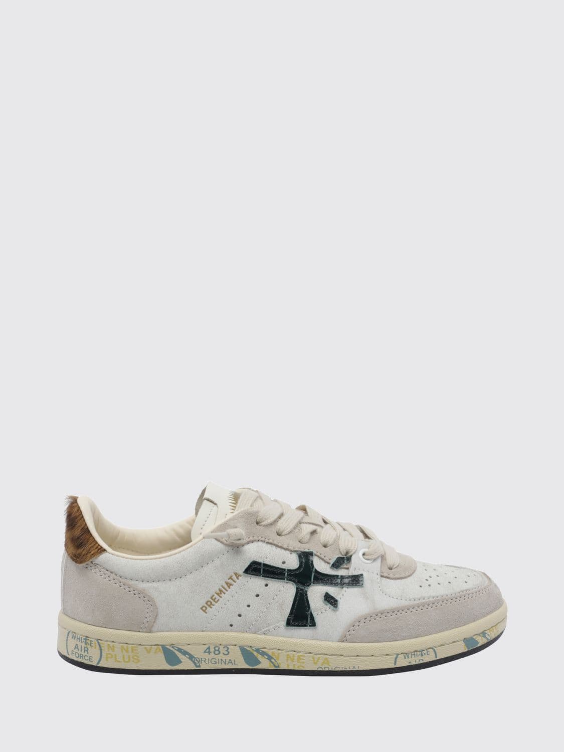 Premiata Bskt Clad Low-Top Trainers in Calf Leather with Perforated Toe