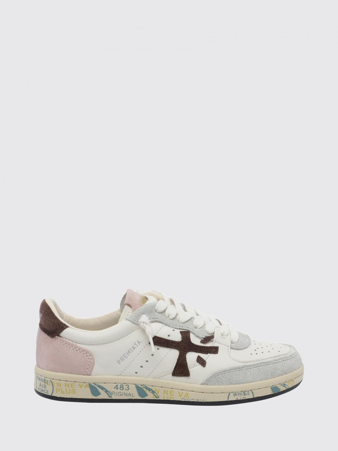 Premiata Bskt Clad Low-Top Trainers in Calf Leather with Perforated Toe