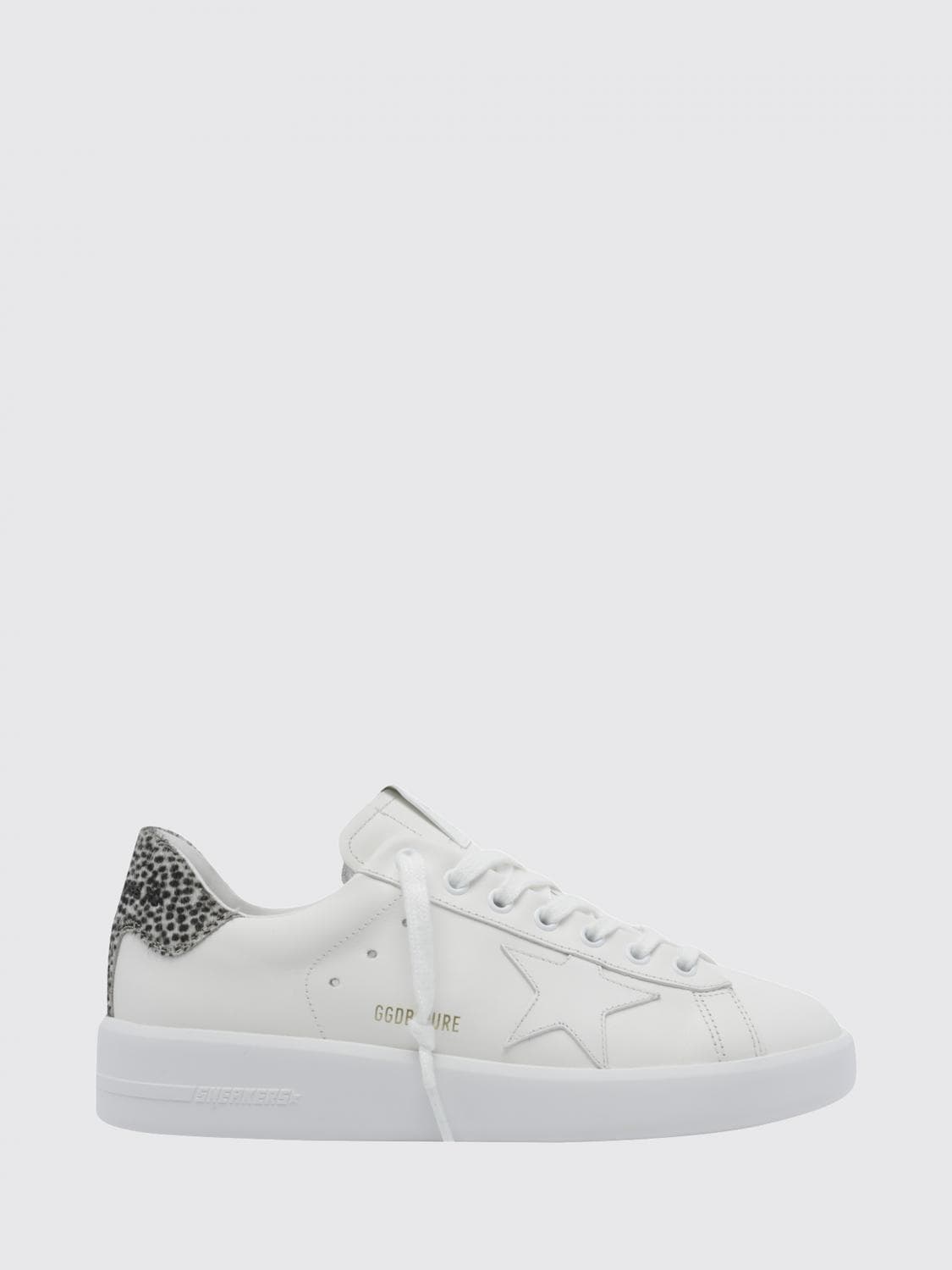 Golden Goose Pure-Star Trainers in Leather and Pony Hair with Animal Print