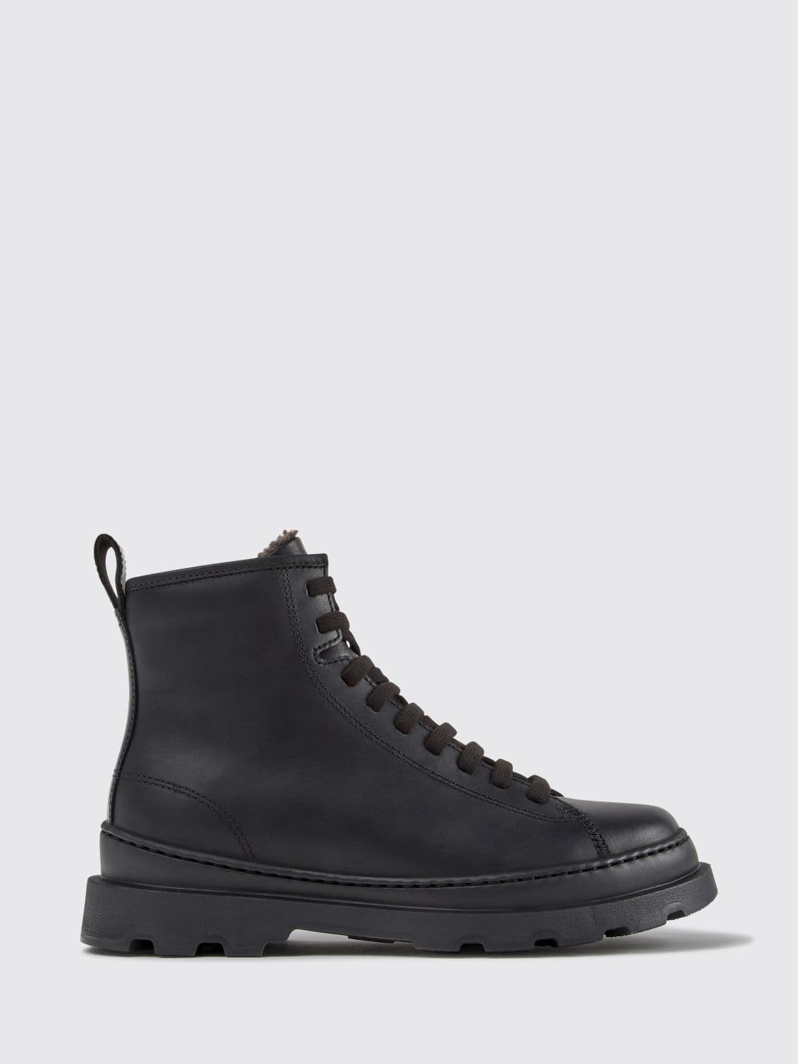 Camper Brutus+ Calfskin Combat Boots with Side Zip