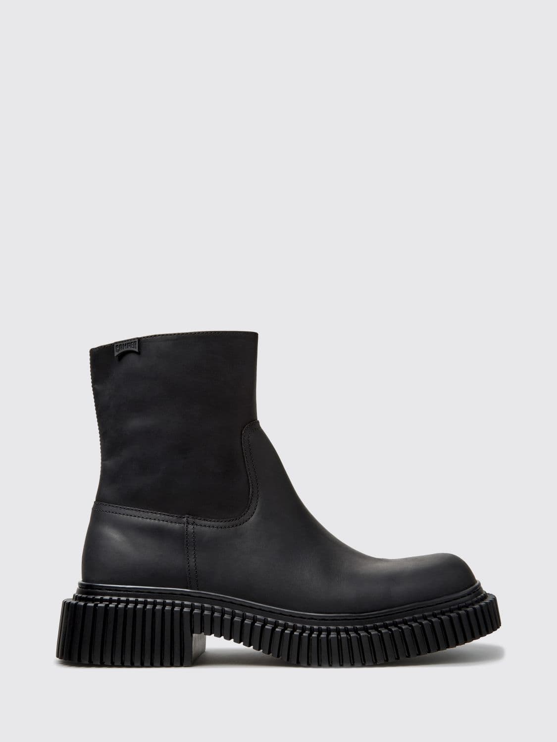 Camper Pix Berlin Smooth Leather Ankle Boots with Zip and XL Extralight Sole