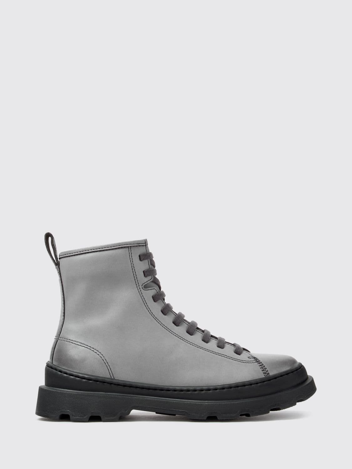 Camper Brutus+ Distressed-Effect Calfskin Combat Boots with Zip