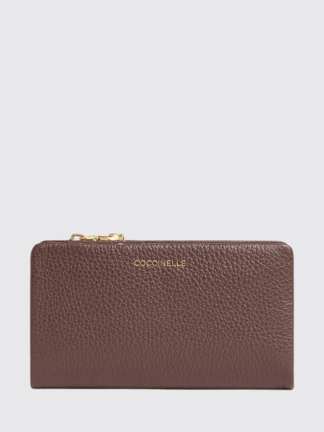 Coccinelle C-Me Large Grained Leather Purse with Press-Stud Closure · OS