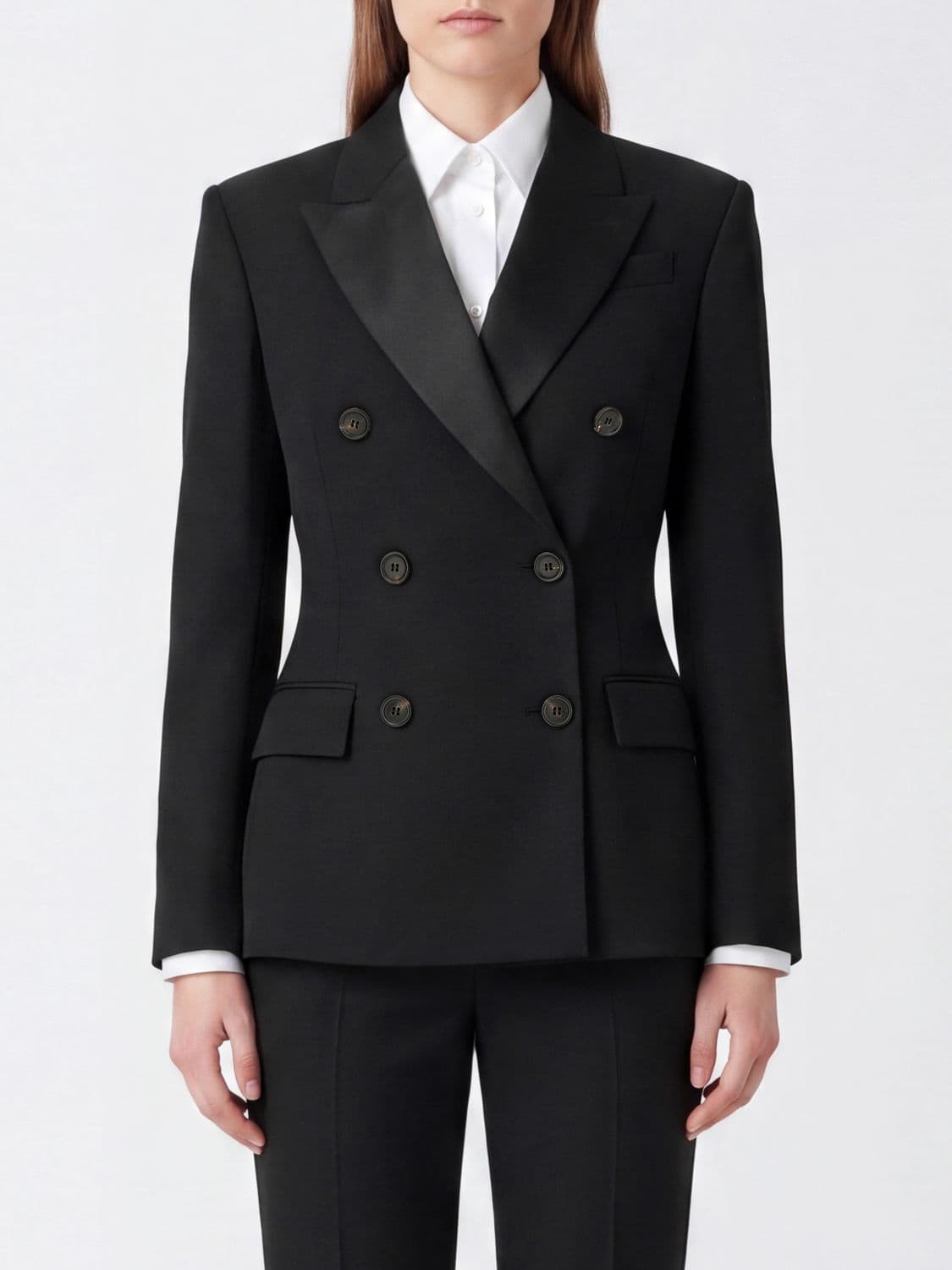 Brunello Cucinelli Double-Breasted Virgin Wool Blazer with Peaked Lapels