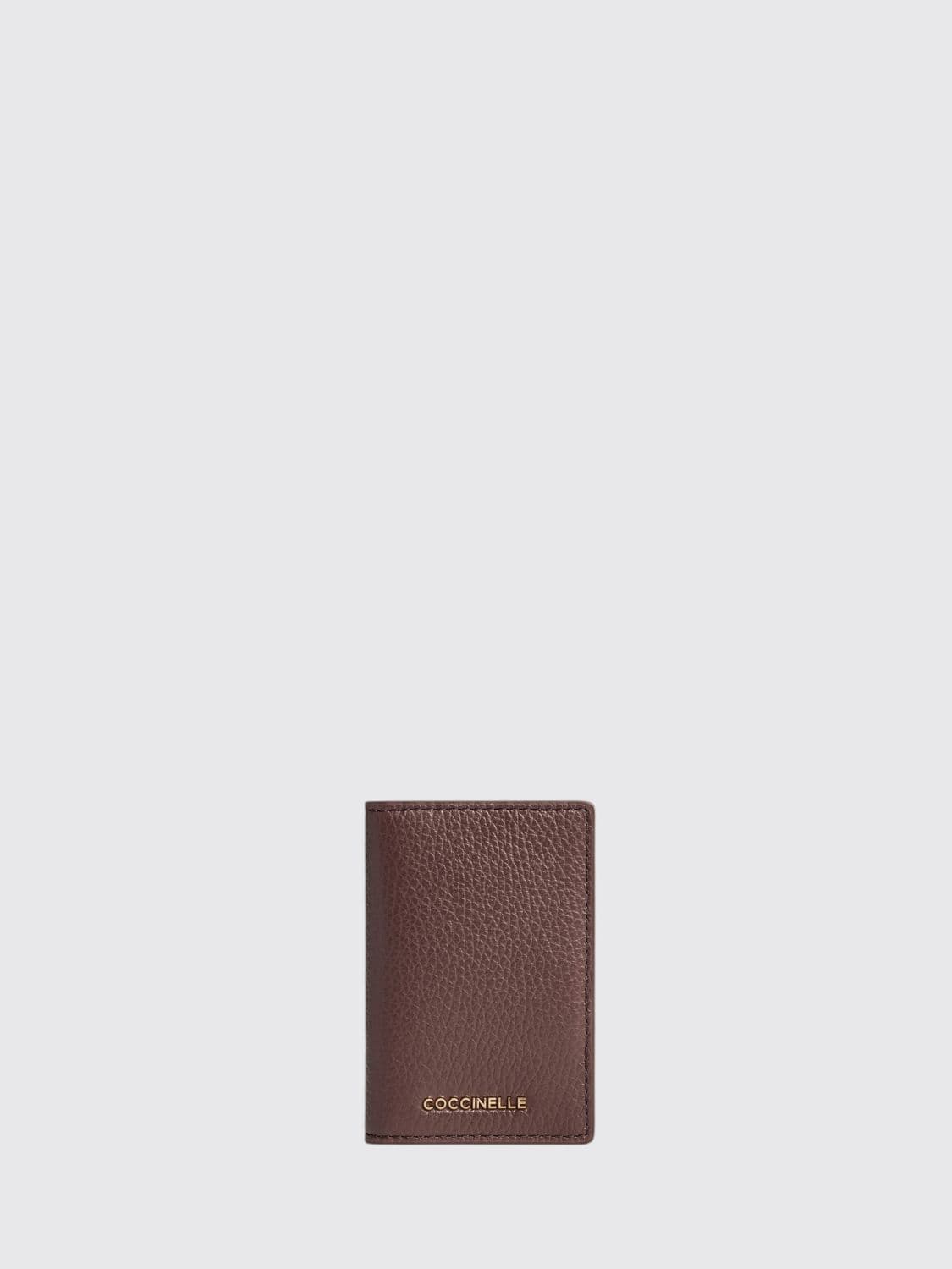 Coccinelle Metallic Soft Bifold Grained Leather Card Holder with Snap Button
