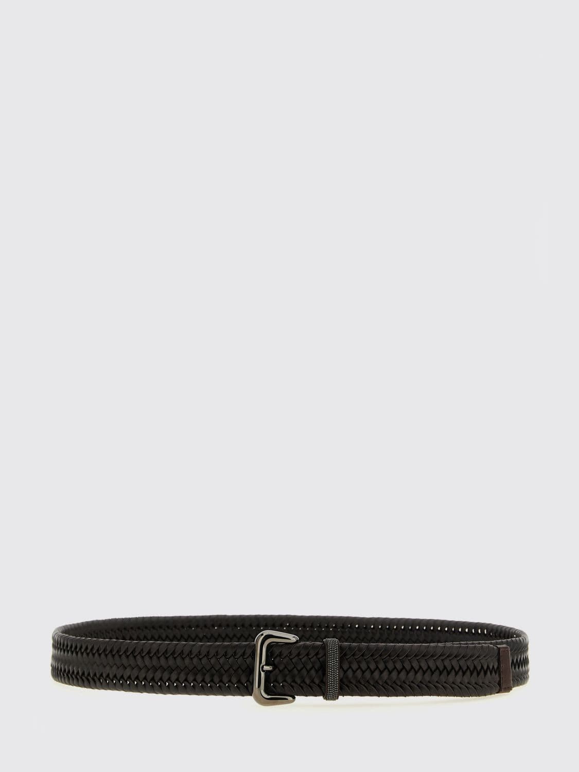 Brunello Cucinelli Braided Leather Belt with Monili Detail