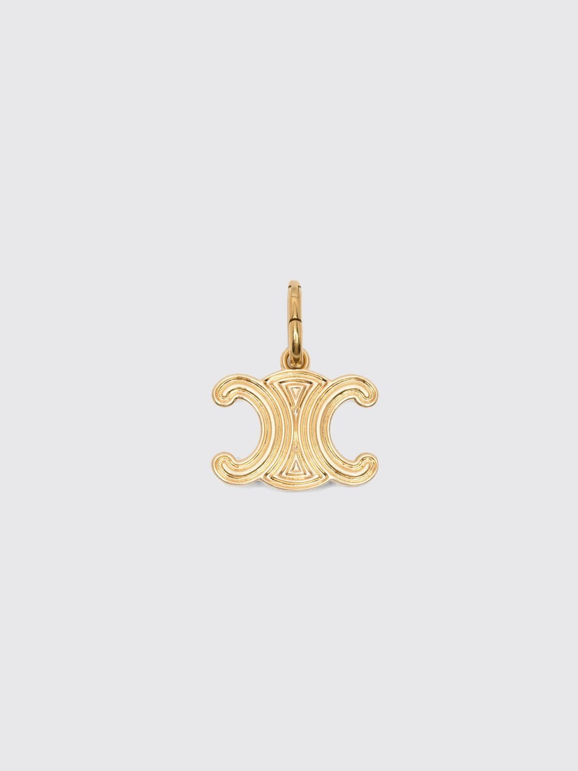 Celine Triomphe Monogram Pendant in Two-Tone Gold and Silver Finish Brass