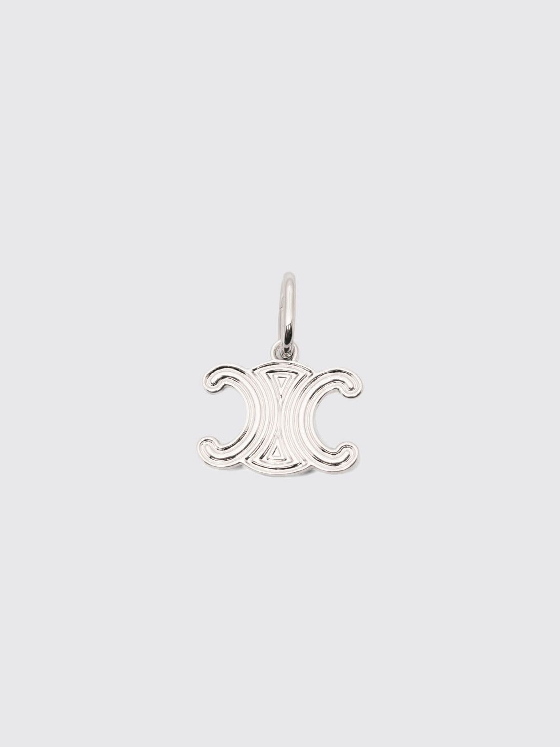 Celine Triomphe Monogram Pendant in Two-Tone Gold and Silver Finish Brass