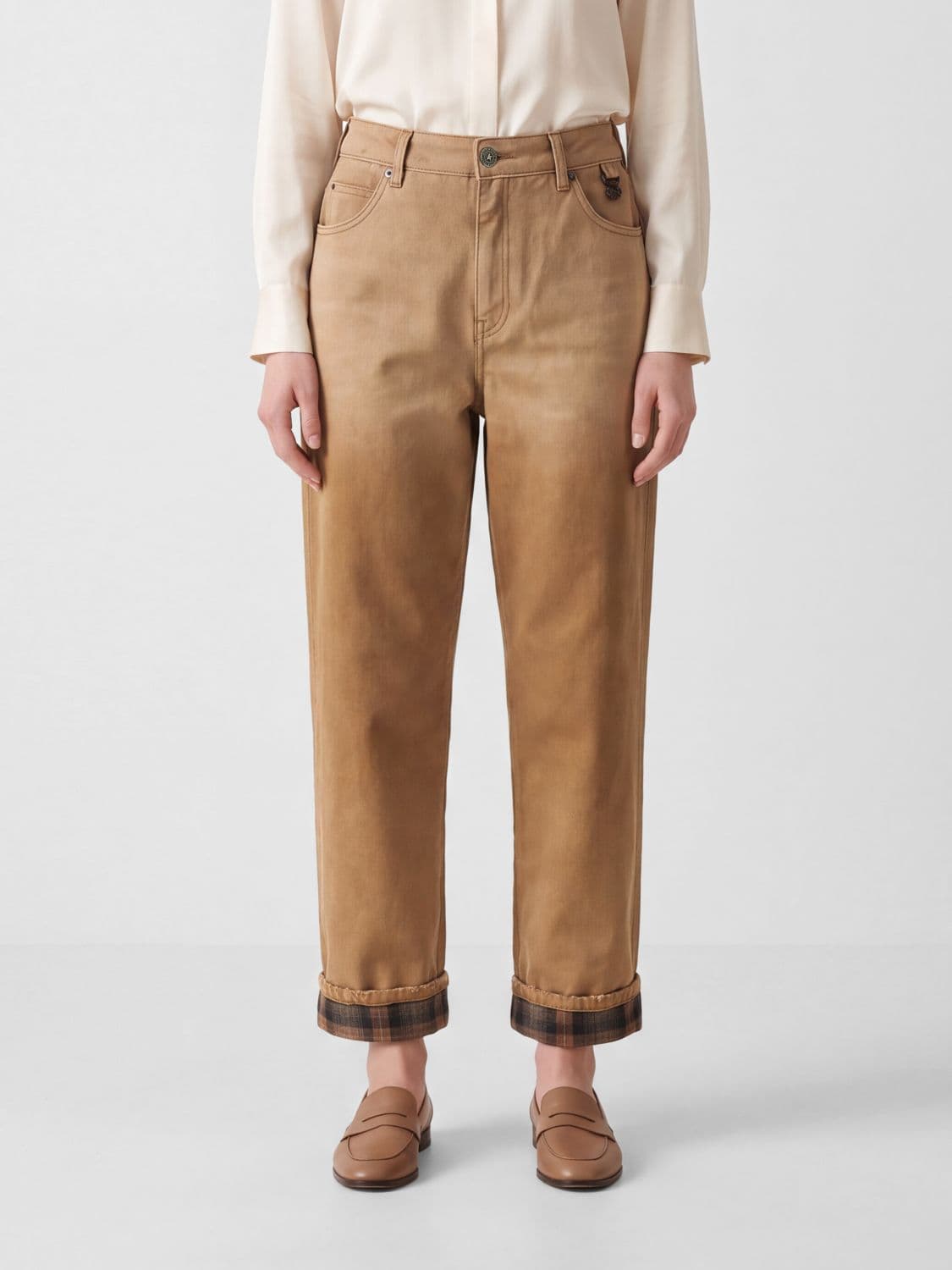 Golden Goose Mid-Rise Straight Jeans in Abstract Pattern Denim