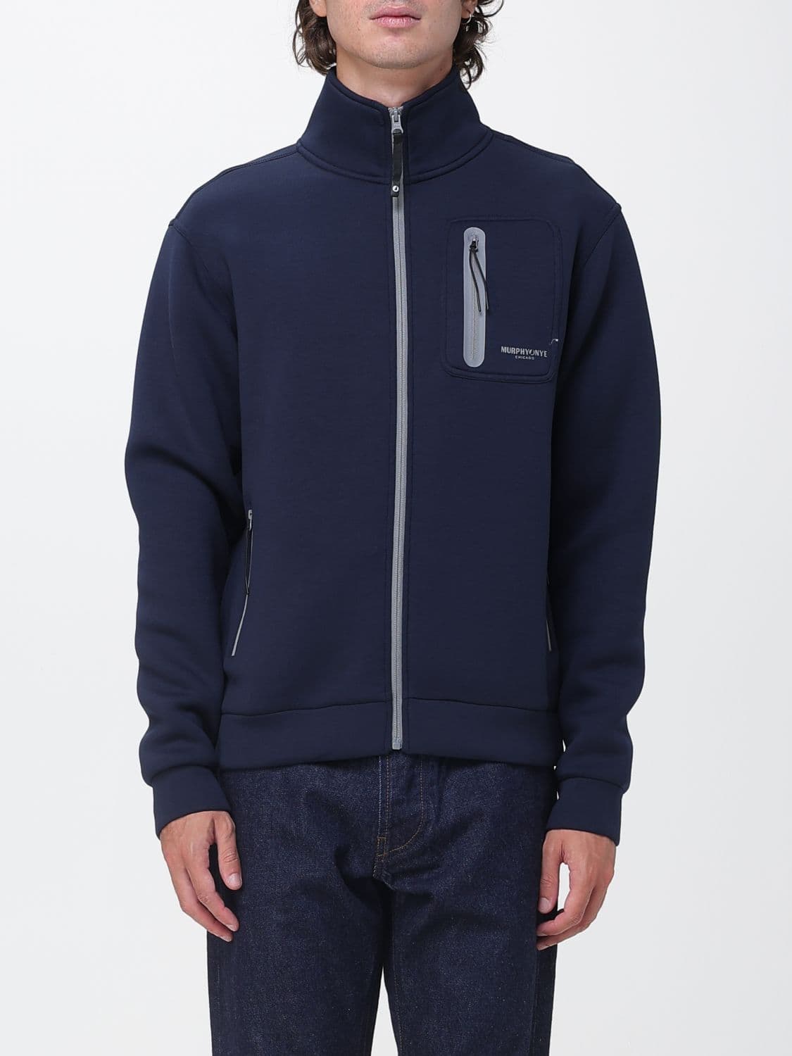 Murphy & nye High Neck Full-Zip Neoprene Sweatshirt