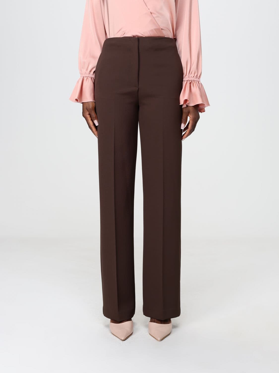 Hanita Wide-Leg Tailored Crêpe Trousers with Mid-Rise Waist