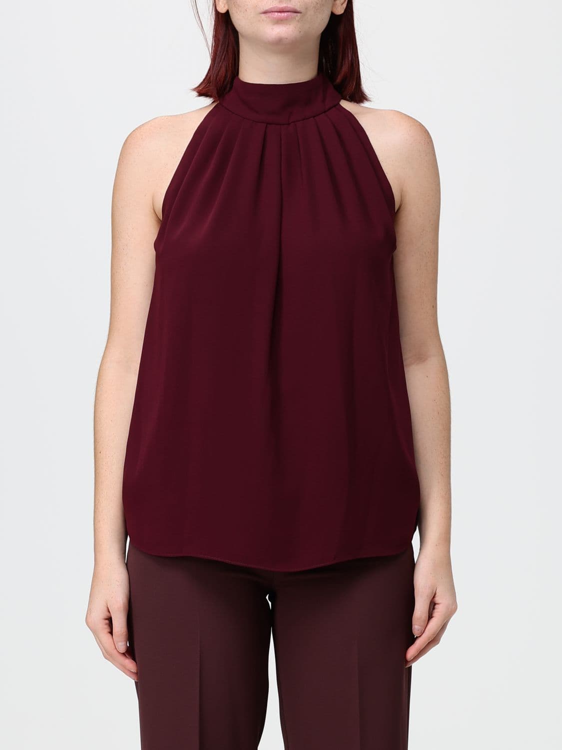 Hanita Single-Breasted Polyester Blazer with Lace Inserts and V-Revers