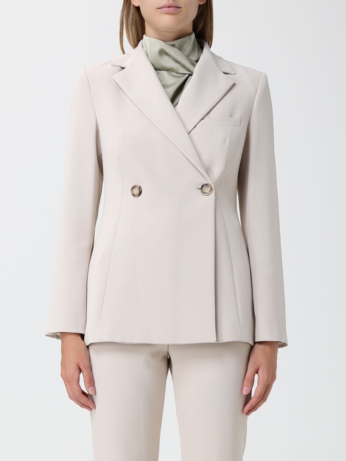 Hanita Cropped Double-Breasted Blazer with Lapels