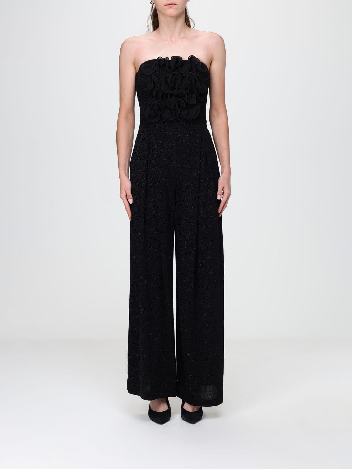 Hanita Off-the-Shoulder Lurex Jumpsuit with Removable Straps