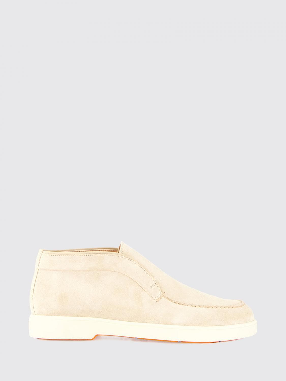 Santoni Suede Chukka Ankle Boots with Round Toe and Rubber Sole