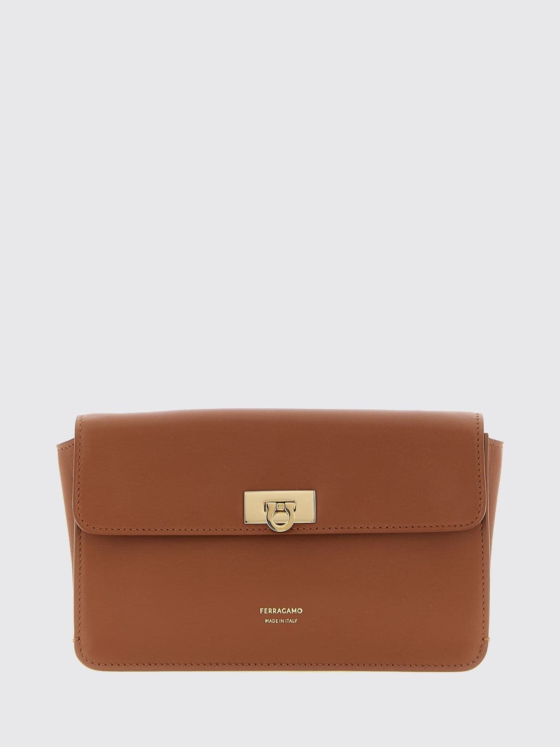 Ferragamo Mini Calfskin Leather Crossbody Bag with Gancini Logo · OS