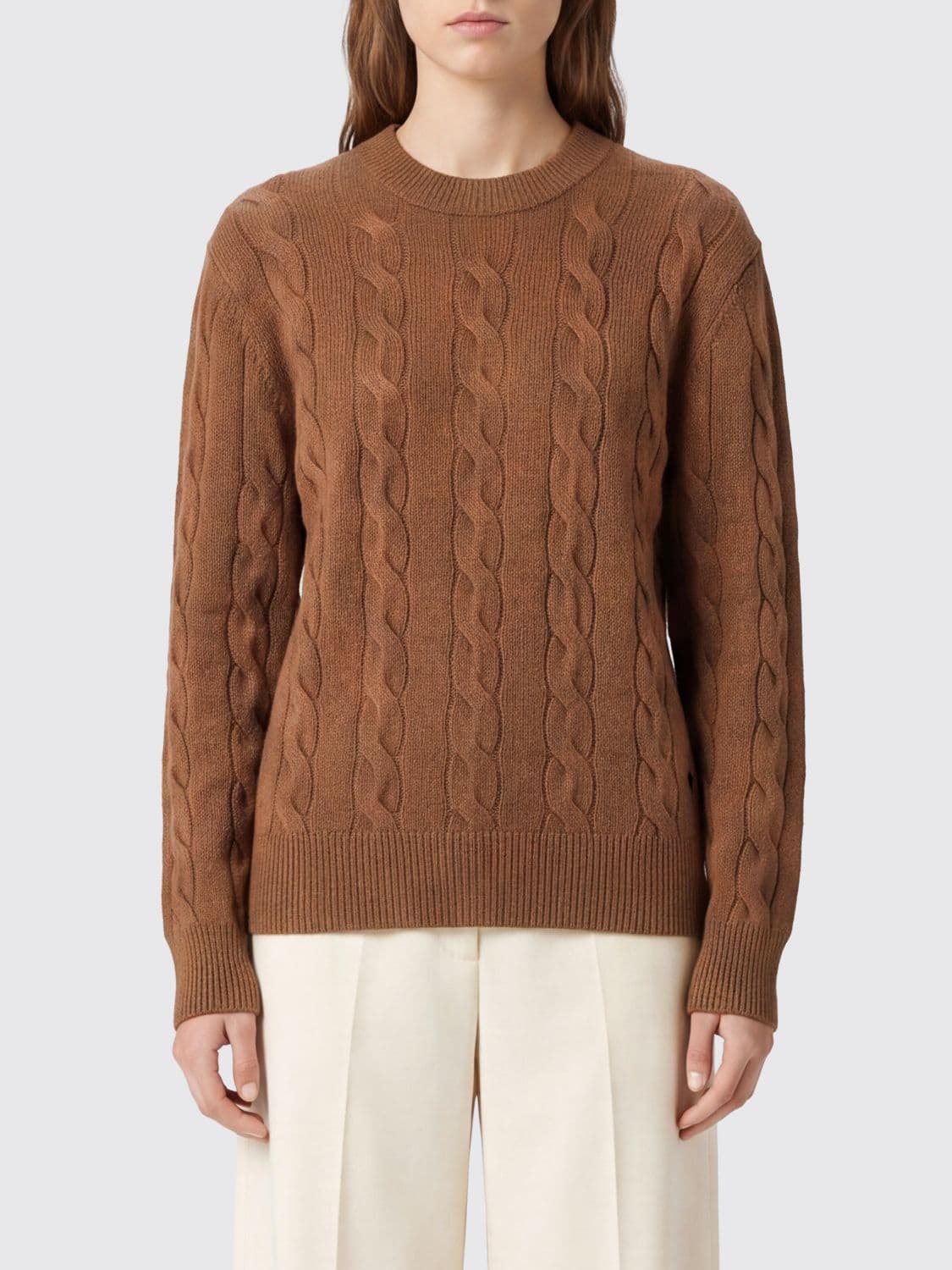 Ami Paris Crewneck Jumper in Pure Merino Wool with Ribbed Trims