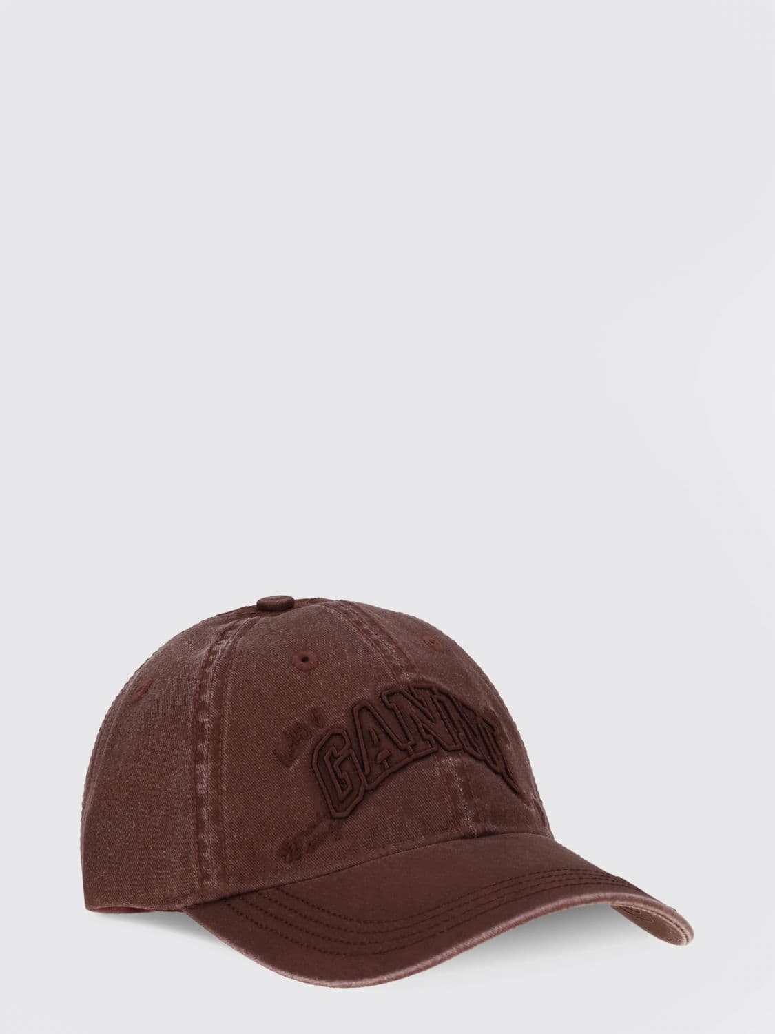 Ganni Cotton Baseball Cap with Contrast Monogram · OS