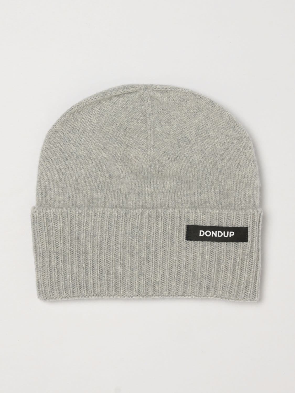Dondup Wool Beanie with Cuff and Contrast Logo