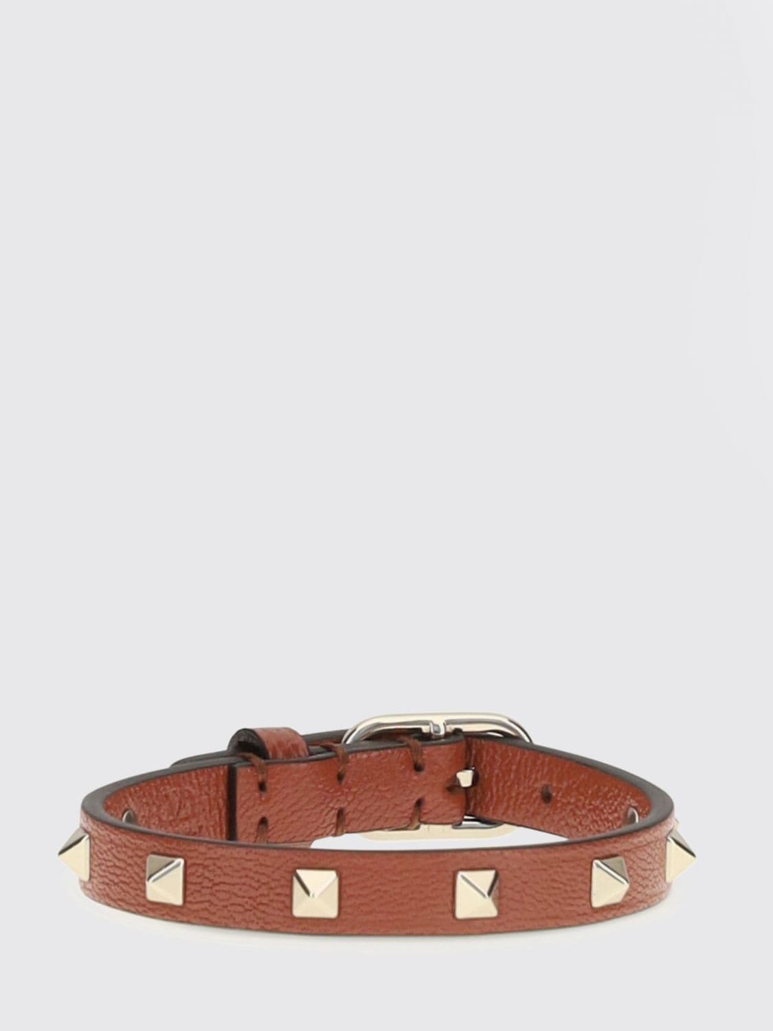Valentino Garavani Rockstud Goatskin Leather Bracelet with Studs · OS