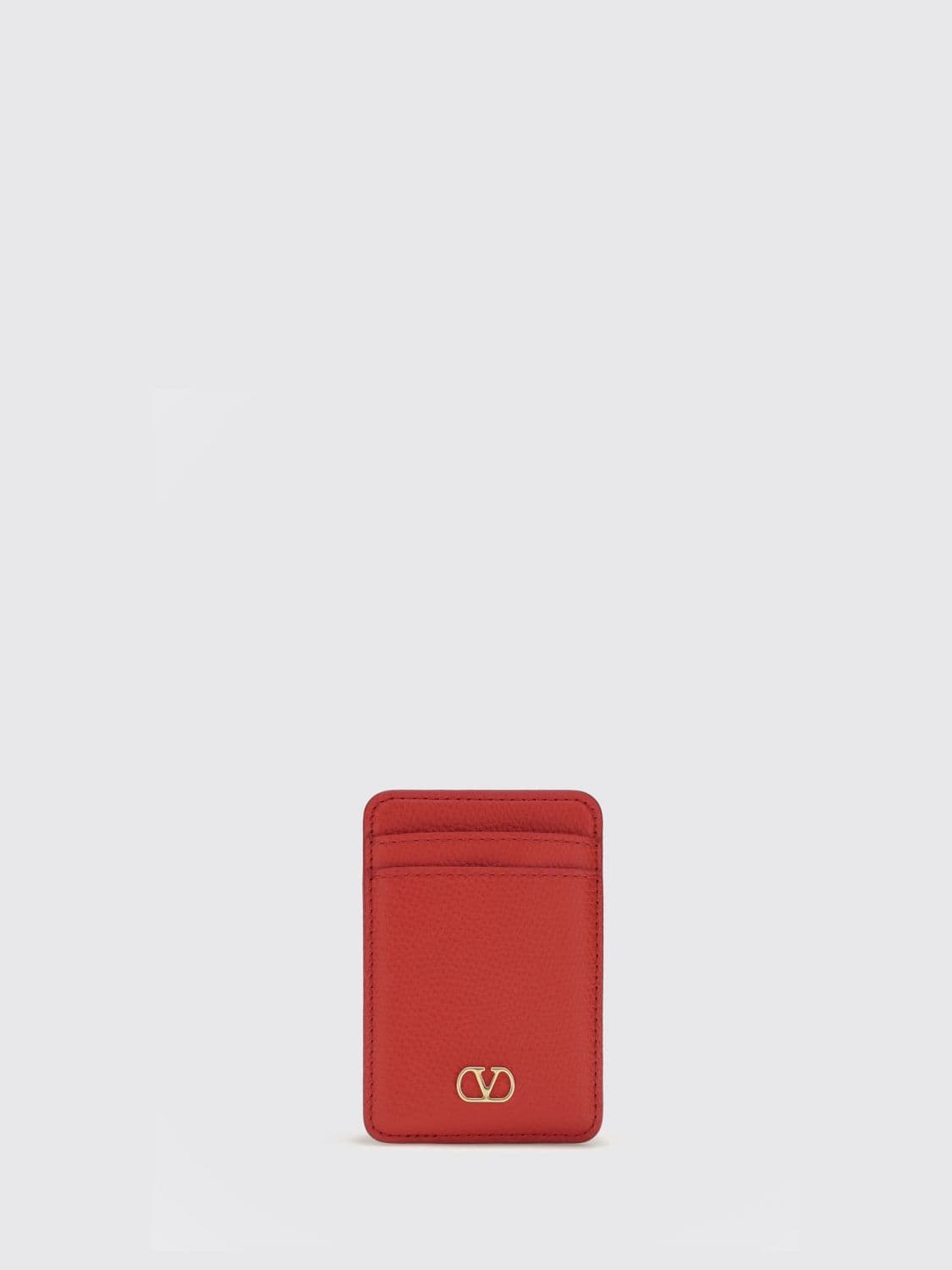 Valentino Garavani VLogo Signature Grained Calfskin Leather Card Holder · OS