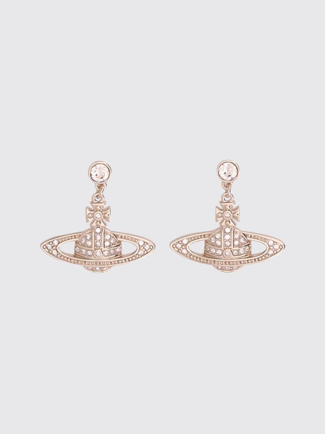 Vivienne Westwood Pendant Earrings with Orb Logo and Crystal Pavé