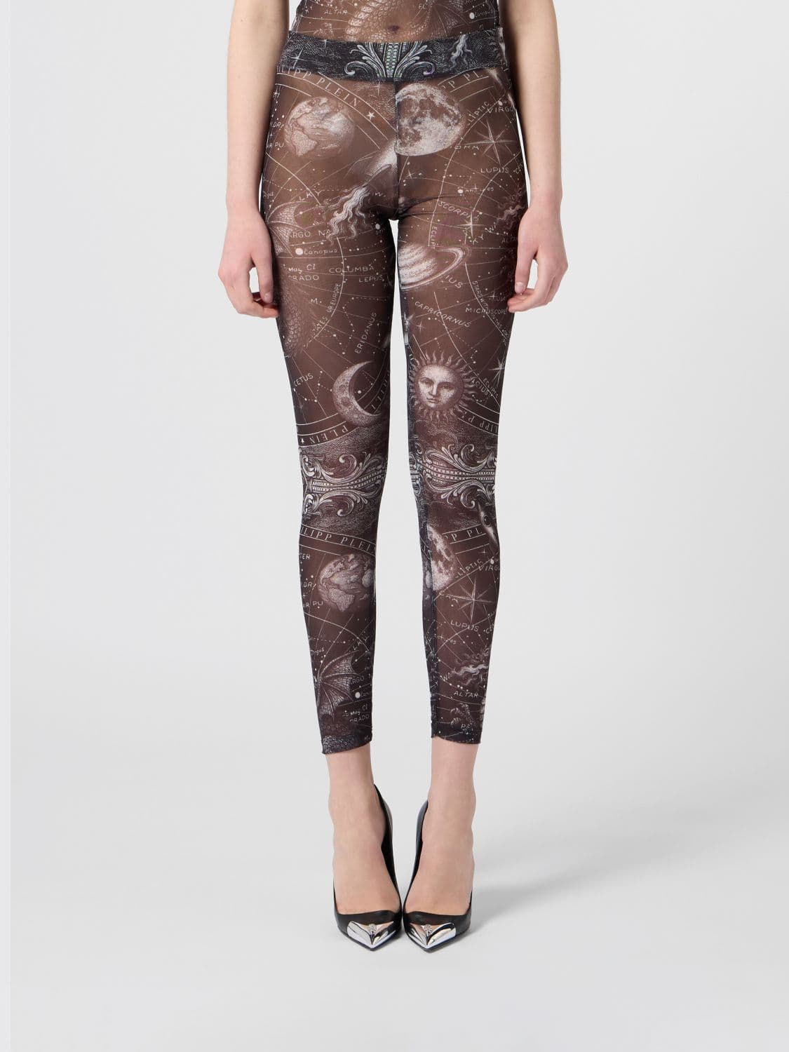 Philipp Plein High-Waisted Skinny Leggings in Jersey with a Graphic Print