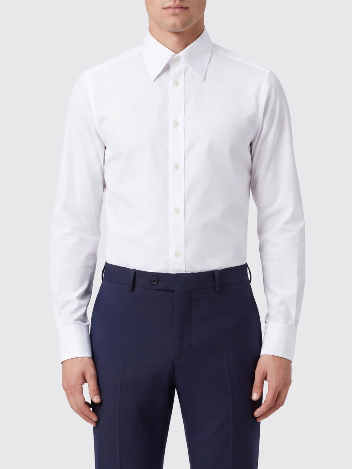 Dolce & Gabbana Slim Fit Cotton Poplin Shirt with a Pointed Collar