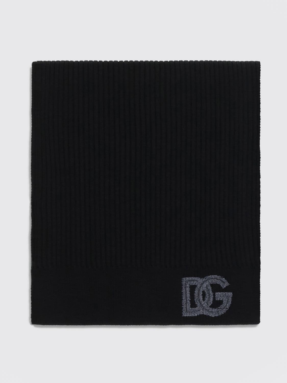 Dolce & Gabbana Ribbed Virgin Wool Scarf with DG Monogram